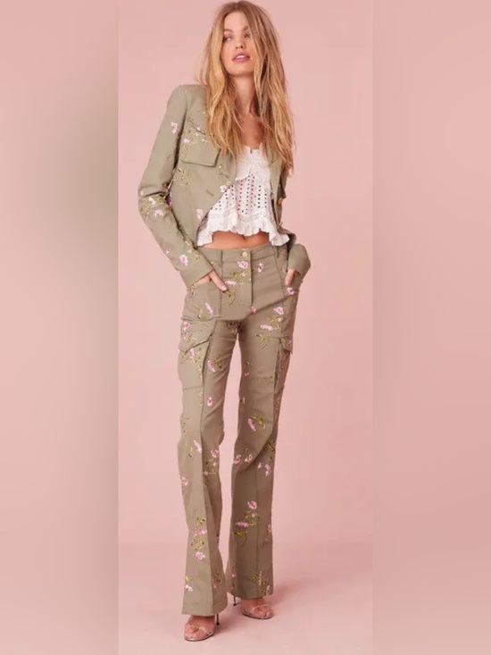 LoveShackFancy Jackets & Blazers - LoveShackFancy embroidered Dolisa military jacket and Ainsworth pant floral SET